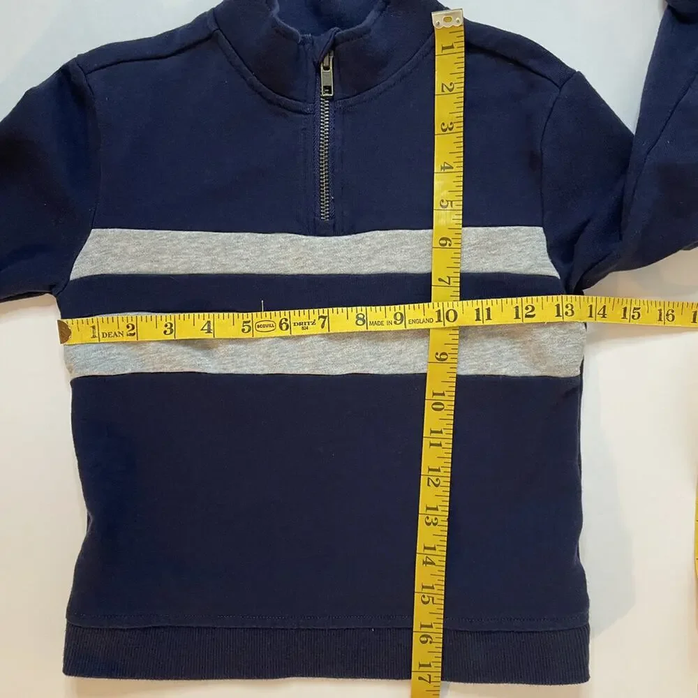 Janie And Jack Quarter Zip Striped Sweatshirt Size 4